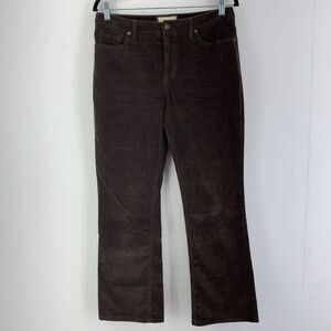 Corduroy Wide Leg Bootcut Pants Brown Fall Boho Cowgirl Western Womens 10P Short